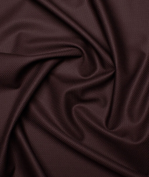 Luigi Bernardo Italy Men's Terry Rayon  Structured  Unstitched Suiting Fabric (Dark Wine)