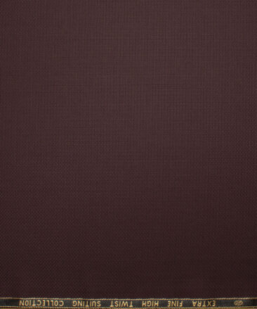 Luigi Bernardo Italy Men's Terry Rayon  Structured  Unstitched Suiting Fabric (Dark Wine)