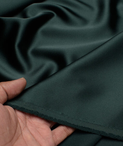 Luigi Bernardo Italy Men's Terry Rayon  Solids  Unstitched Stretchable Suiting Fabric (Dark Green)