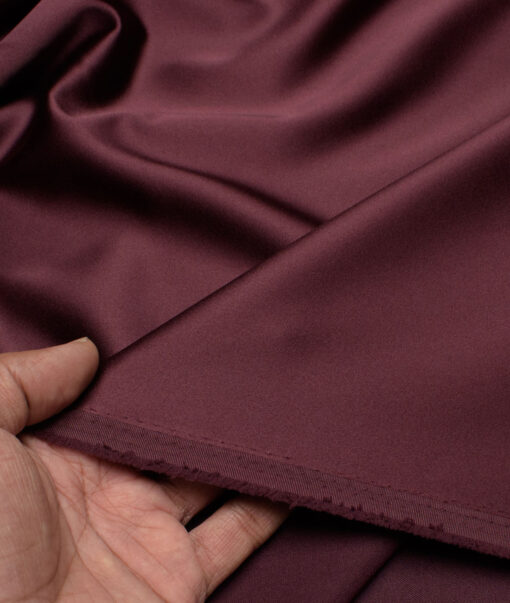 Luigi Bernardo Italy Men's Terry Rayon  Solids  Unstitched Stretchable Suiting Fabric (Wine)