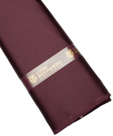 Luigi Bernardo Italy Men's Terry Rayon  Solids  Unstitched Stretchable Suiting Fabric (Wine)