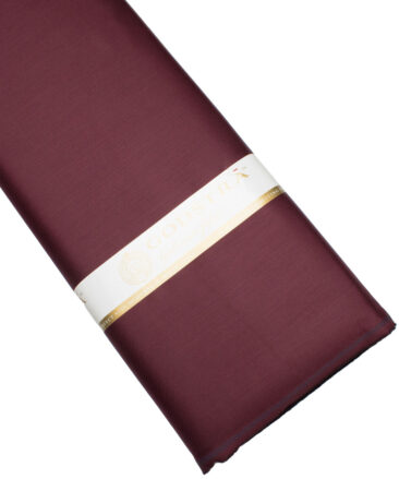 Luigi Bernardo Italy Men's Terry Rayon  Self Design  Unstitched Suiting Fabric (Dark Wine)