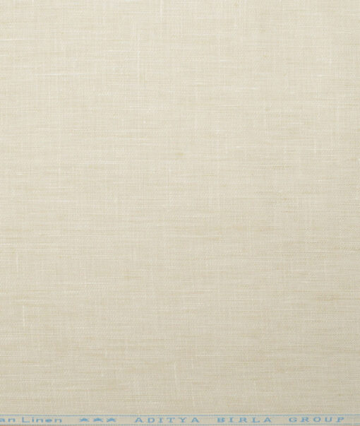 Linen Club Men's Pure Linen 44 LEA Structured  Unstitched Suiting Fabric (Old Lace Cream)