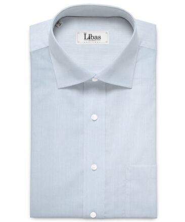 Luthai Men's 80's Supima Cotton Striped  Unstitched Shirting Fabric (Angel Blue)