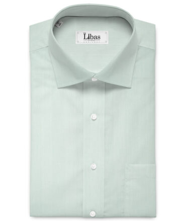 Luthai Men's 80's Supima Cotton Striped  Unstitched Shirting Fabric (Light Lilly Green)