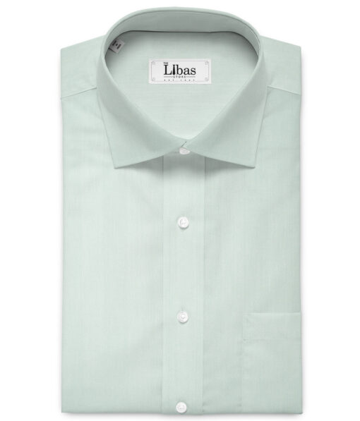 Luthai Men's 80's Supima Cotton Striped  Unstitched Shirting Fabric (Light Lilly Green)