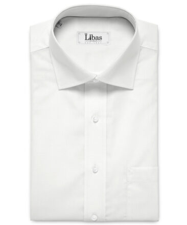 Luthai Men's 80's Supima Cotton Striped  Unstitched Shirting Fabric (White)