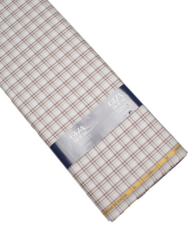 Soktas Men's  Giza Cotton Checks  Unstitched Shirting Fabric (Light Grey)