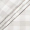 Soktas Men's 80's Giza Cotton Checks  Unstitched Shirting Fabric (White & Grey)